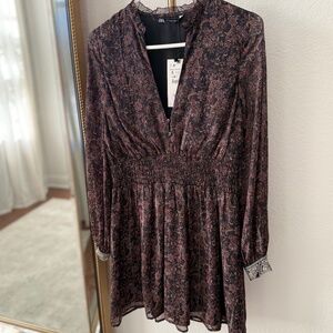 Zara Chiffon Black Floral